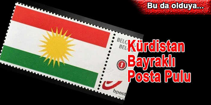 Belçika’da posta pulunda Kürdistan bayrağı