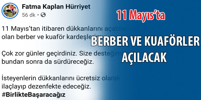 11 Mayıs’ta açılacak olan berberleri ve kuaförleri İzmit Belediyesi dezenfekte edecek