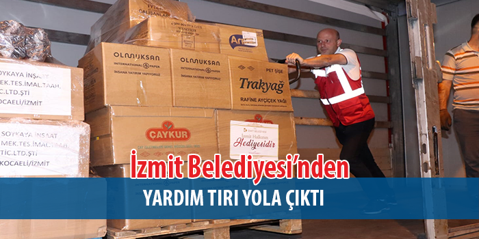 İzmit Belediyesi’nden Bartın ve Sinop’a  yardım tırı yola çıktı