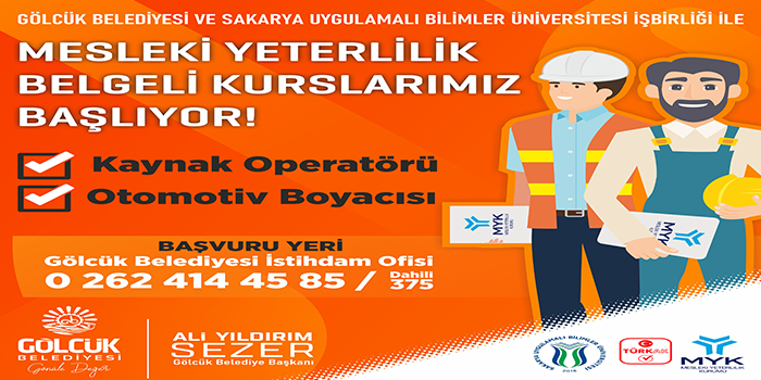 Gölcük Belediyesi’nden istihdama ve meslek edindirmeye destek