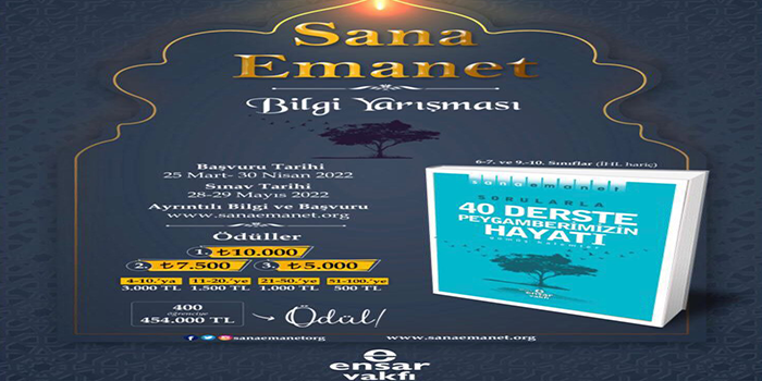 Sana Emanet” Çevrimiçi Bilgi Yarışması Başlıyor!