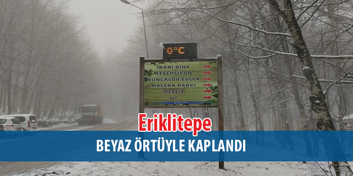 Eriklitepe Tabiat Parkı, yılın ilk kar yağışı ile beyaz örtüye büründü. 