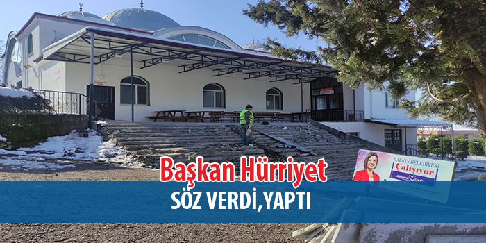 Başkan Hürriyet söz verdi, yaptı!  Nene Hatun Camii’nde merdivenler yenileniyor