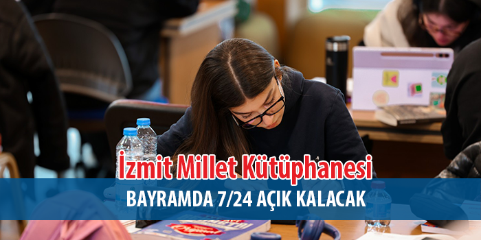 İzmit Millet Kütüphanesi bayramın ilk günü açık