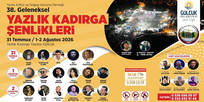 Geleneksel Yazlık Kadırga Şenliği 31 Temmuz'da Başlıyor.